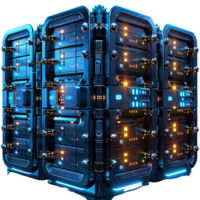 Cyber security concept and digital data protection locker, without background, png