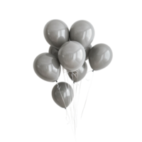 Golden and silver balloons isolated on transparent background, without background. png