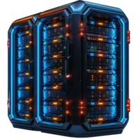 Cyber security concept and digital data protection locker, without background, png