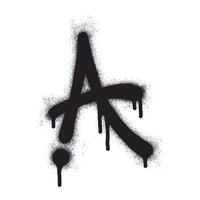 Spray Paint Graffiti font A. Sprayed isolated on white background. graffiti font A, oversprayed symbols in black on white. vector