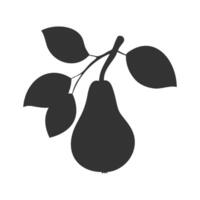 Pear silhouette on white background. vector