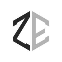 Modern Unique Hexagon Letter ZE Logo Design Template. Elegant initial ZE Letter Logo Concept vector
