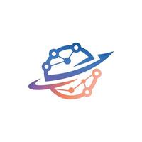 Global Network Icon Logo Design Element. Digital Network Connecting Icon Logo vector