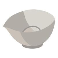 A simple and clear white plastic bowl with a flat bottom. It is deep enough for mixing, and the low sides make it easier to access and clean vector