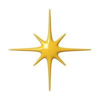 3D glossy Yellow star of shape isolated on white background. Realistic 3d design cartoon style. illustration vector