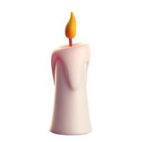 3d realistic of candles icon isolated on white. Burning candle in 3d style. Cartoon creative design icons. Pastel color. illustration vector