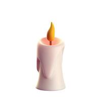 3d realistic of candles icon isolated on white. Burning candle in 3d style. Cartoon creative design icons. Pastel color. illustration vector