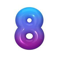 3D number 8 with blue and violet gradient. Modern, vibrant, and abstract. Perfect for digital art, graphic design, and creative projects. illustration vector