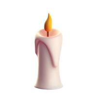3d realistic of candles icon isolated on white. Burning candle in 3d style. Cartoon creative design icons. Pastel color. illustration vector