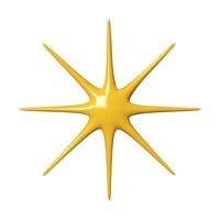3D glossy Yellow star of shape isolated on white background. Realistic 3d design cartoon style. illustration vector