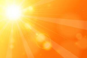 Abstract orange sun background. Summer heat warning background vector