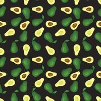 Seamless background pattern with fresh avocados vector