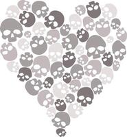Heart illustration made with skulls vector