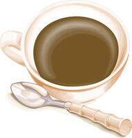 Cup of coffee with a spoon vector