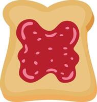 Bread toast with strawberry jam vector