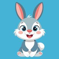 cute smiling rabbit vector
