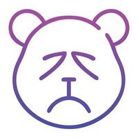 sad surprised panda illustration vector