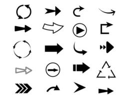 Set arrow icons, Collection different types of arrows sign. Black arrows fully editable vector