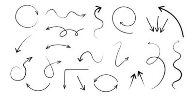 Set arrow icons, Collection different types of arrows sign. Black arrows fully editable vector