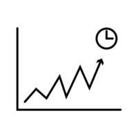 A line graph with an upward trend, indicating growth over time. vector