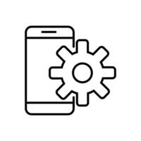 Smartphone Settings Icon A line drawing vector