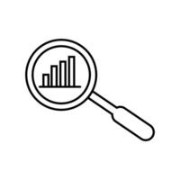 Magnifying Glass With Bar Graph Icon vector