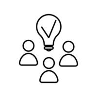 Group Brainstorming With Approved Idea vector