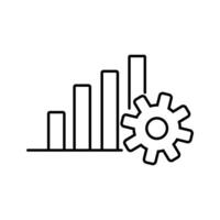 Bar Graph With Gear Icon vector