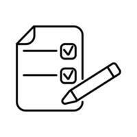 A checklist with two check marks and a pencil next to it. vector