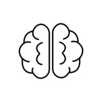 A simple line drawing of a human brain. vector