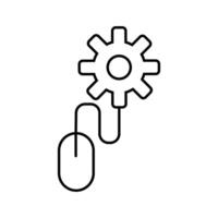 Computer Mouse Connected to Gear vector