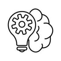 Lightbulb With Gear Inside And Brain Icon vector