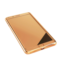 uma ouro Smartphone em transparente fundo generative-ai png