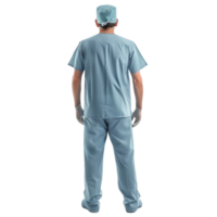 a man in a scrub suit standing in front of on transparent Background Generative-AI png