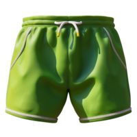 a green shorts with white drawstrings on transparent Background Generative-AI png