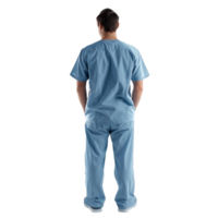a man in scrub suit standing in front of on transparent Background Generative-AI png