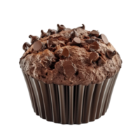 Chocolate muffin isolated on transparent Background Generative-AI png
