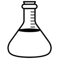 Measuring Flask Icon Silhouette on White Transparent Background vector