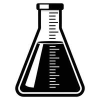 Measuring Flask Icon Silhouette on White Transparent Background vector