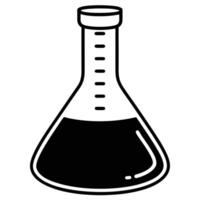 Measuring Flask Icon Silhouette on White Transparent Background vector