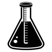 Measuring Flask Icon Silhouette on White Transparent Background vector
