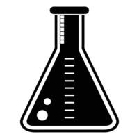 Measuring Flask Icon Silhouette on White Transparent Background vector