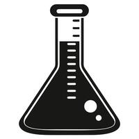 Measuring Flask Icon Silhouette on White Transparent Background vector