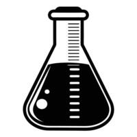Measuring Flask Icon Silhouette on White Transparent Background vector