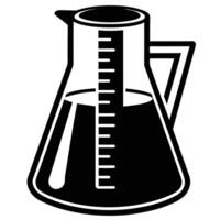 Measuring Flask Icon Silhouette on White Transparent Background vector