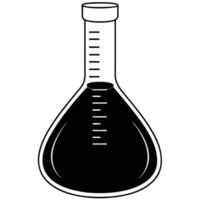 Measuring Flask Icon Silhouette on White Transparent Background vector