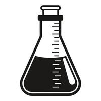 Measuring Flask Icon Silhouette on White Transparent Background vector