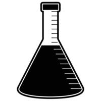 Measuring Flask Icon Silhouette on White Transparent Background vector