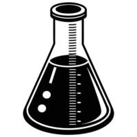 Measuring Flask Icon Silhouette on White Transparent Background vector