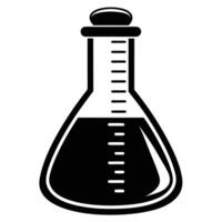 Measuring Flask Icon Silhouette on White Transparent Background vector